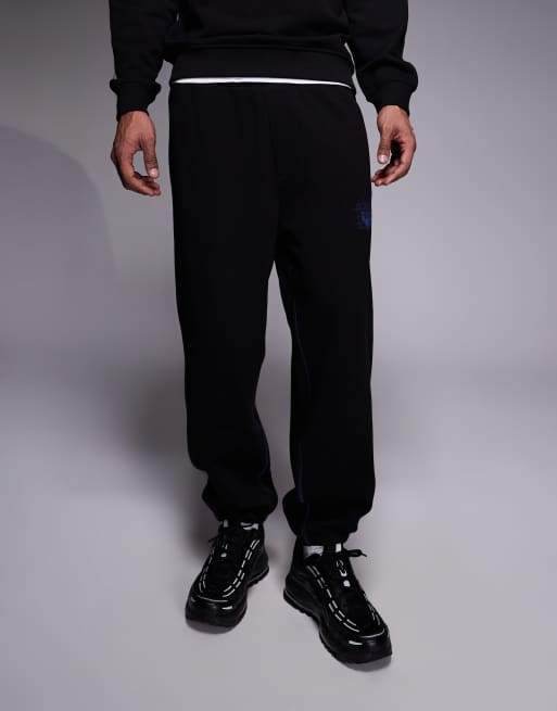 HUGO Blue Notharos graphic logo trackies in black (Part of a set), 2 of 5