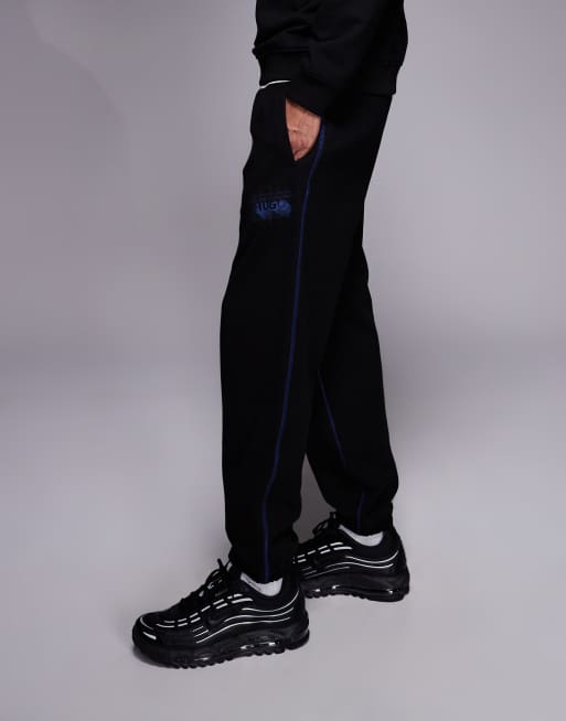 HUGO Blue Notharos graphic logo trackies in black (Part of a set), 3 of 5