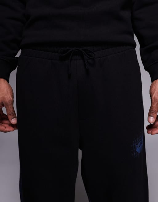 HUGO Blue Notharos graphic logo trackies in black (Part of a set), 5 of 5