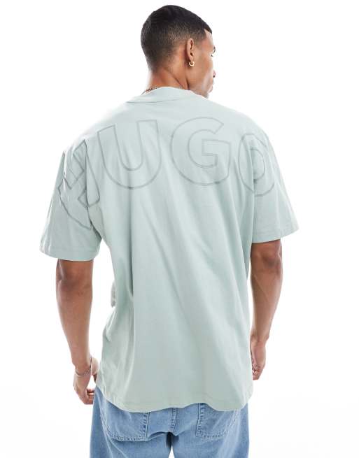 HUGO Blue – Nouveres – T-Shirt mit lockerer Passform in Hellgrün