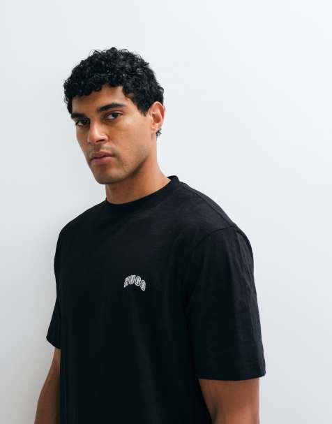 HUGO Blue – Nowboi – Svart t-shirt i regular fit med logga på bröstet - view 1