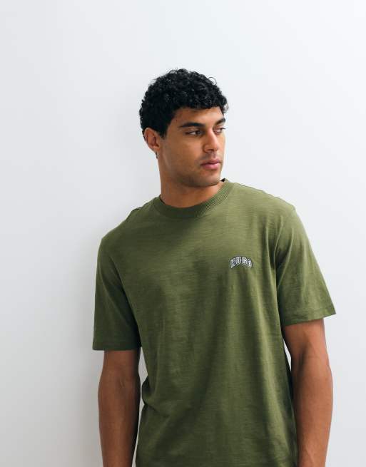 HUGO - Blue Nowboi - T-shirt regular fit verde con logo sul petto, 2 di 5
