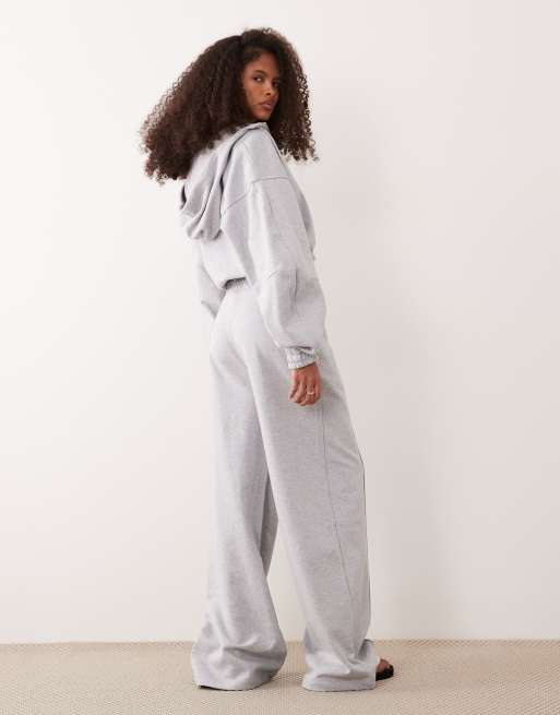 HUGO Blue Nuasem wide leg co-ord joggers in grey, 5 of 5