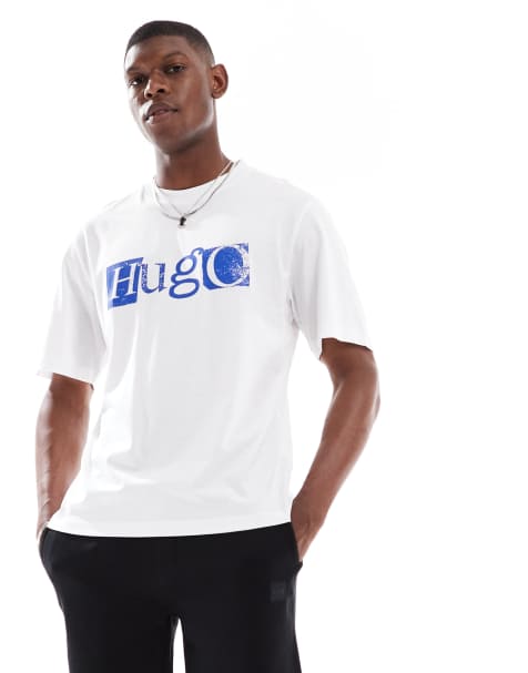 Hugo Blue Nugix logo t-shirt in white - view 1