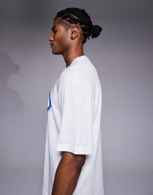 HUGO Blue - Nulibax - Hvid T-shirt med logoprint med bobledesign, 4 af 5