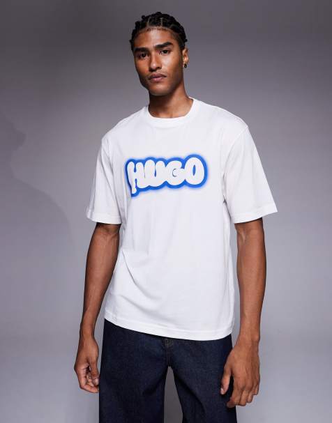 HUGO Blue - Nulibax - T-shirt à imprimé logo en relief - Blanc - view 1