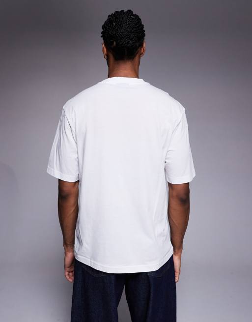 HUGO Blue - Nulibax - T-shirt met bolle logoprint in wit, 3 van 5