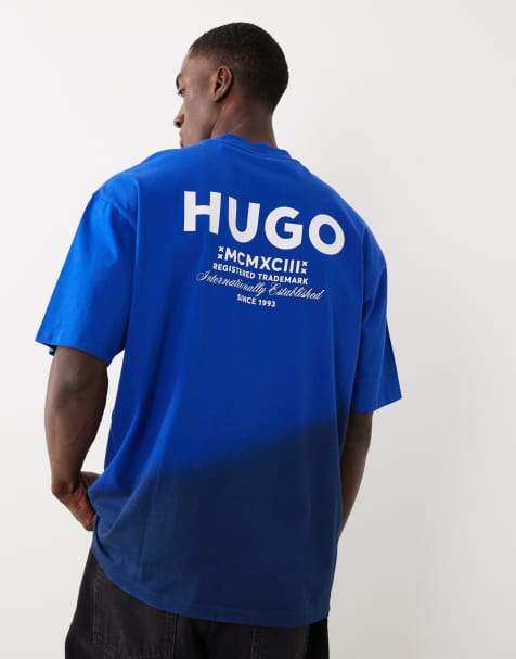HUGO Blue ombre t-shirt in blue - view 1