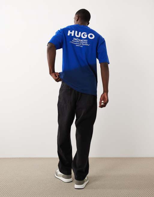Hugo Blue ombre t-shirt in blue, 2 of 5