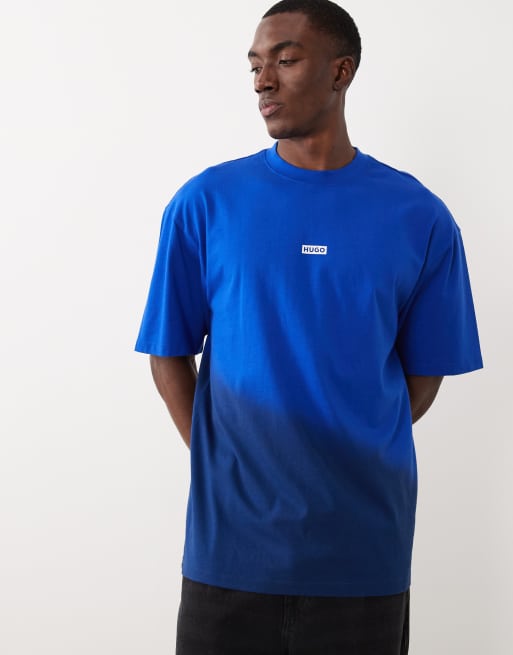 Hugo Blue ombre t-shirt in blue, 4 of 5