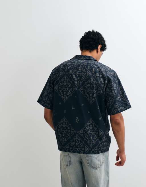 HUGO Blue - Overhemd met reverskraag en print in donkerblauw , 5 van 5