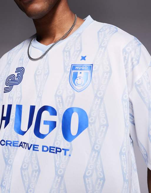 HUGO Blue – Oversize-Fußballoberteil in Blau, Kombiteil, 4 von 4