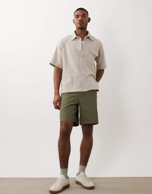 Hugo Blue – Oversize-Hemd in Beige mit Logo, 3 von 5