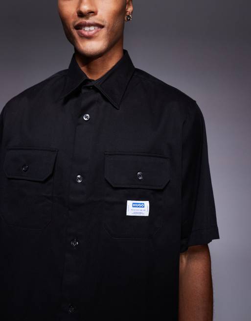 HUGO Blue – Oversize-Hemd in Schwarz, Kombiteil, 2 von 4