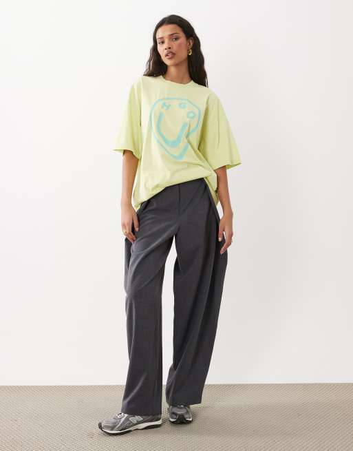 HUGO Blue oversized graphic logo t-shirt in green, 2 of 4