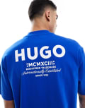 [Hugo Blue] HUGO BLUE oversized t-shirt in blue 2XL Open blue