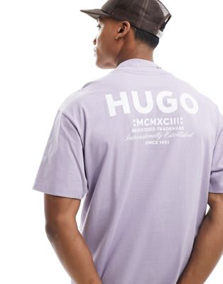 HUGO BLUE oversized t-shirt in lilac