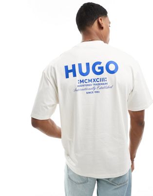 HUGO BLUE oversized t-shirt in white