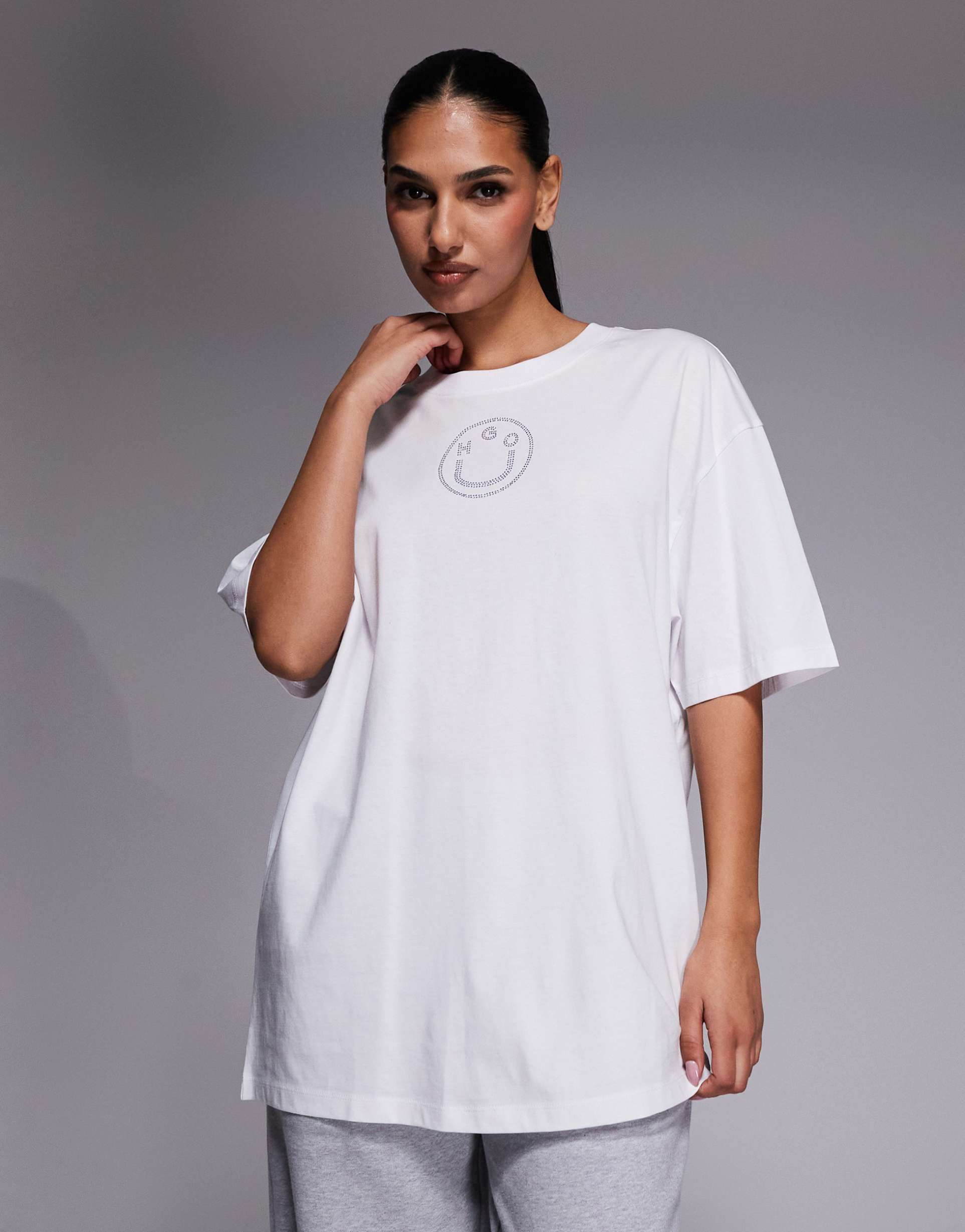 hugo blue oversized t-shirt in white