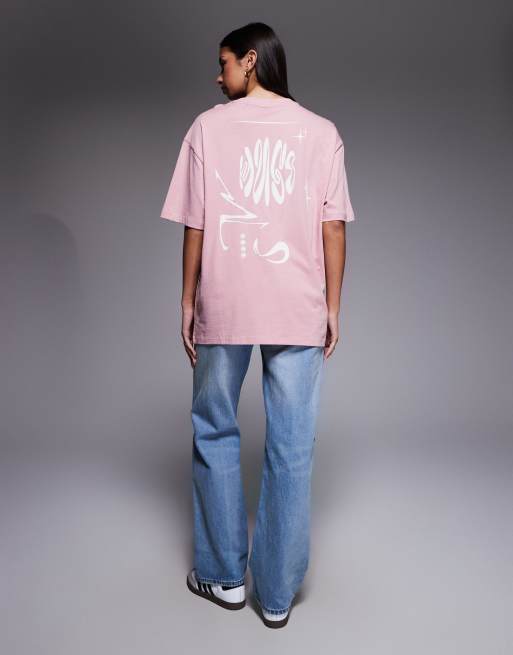 Hugo Blue oversized tee t-shirts in pastel pink, 2 of 4