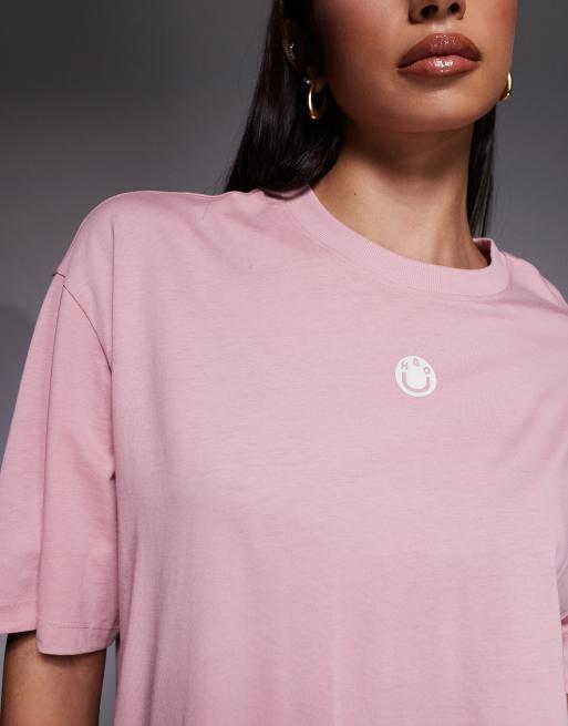 Hugo Blue oversized tee t-shirts in pastel pink, 4 of 4