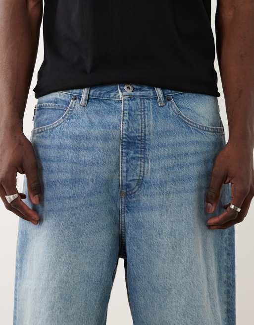 HUGO Blue - Pantalones cortos vaqueros azul claro holgados de corte suelto, 4 de 5