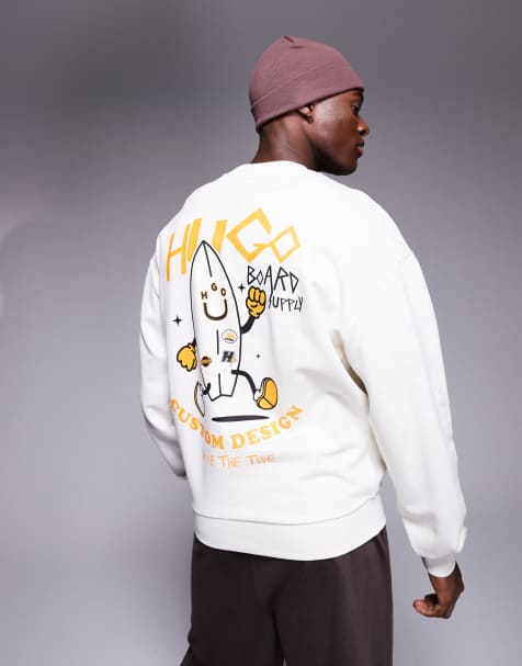 Hugo Blue printed sweatshirt in stone - view 1