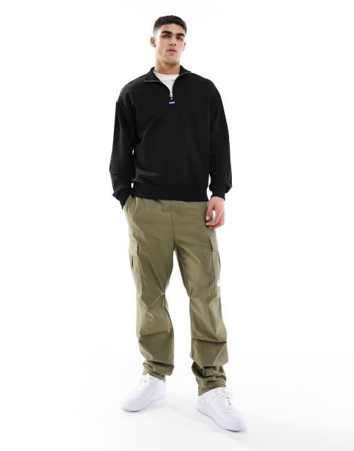 HUGO BLUE quarter zip sweat in black, 2 of 4