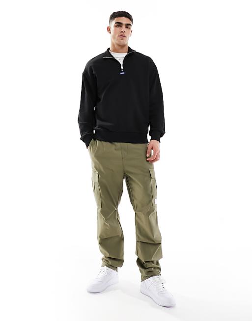 HUGO Blue quarter zip sweatshirt in black | ASOS HUGO Blue quarter zip sweatshirt in black | ASOS