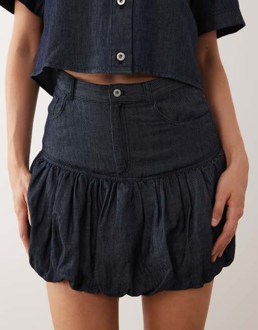 HUGO Blue - Rabalon - Mini rok met pofzoom in marineblauw, 3 van 5