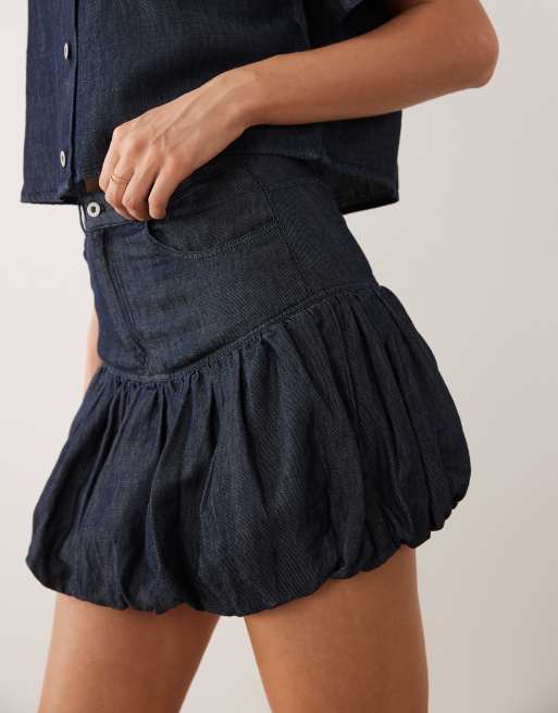 HUGO Blue - Rabalon - Mini rok met pofzoom in marineblauw, 4 van 5