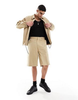 HUGO BLUE relaxed tailored shorts in beige