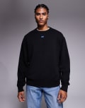 [Hugo Blue] HUGO BLUE San Casey central logo relaxed fit knit jumper in black M black