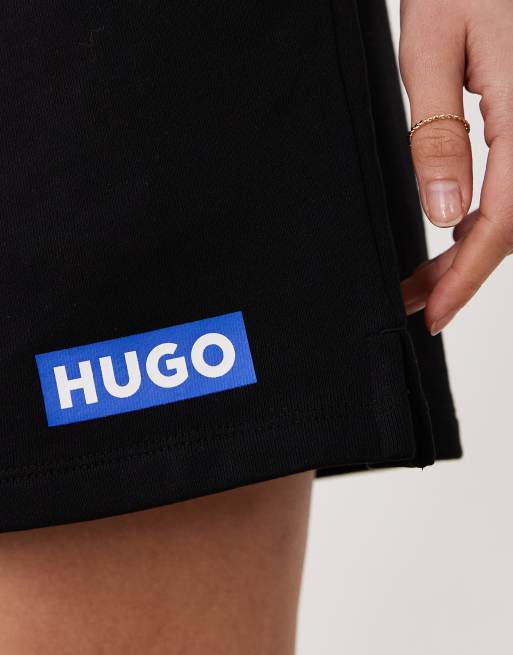 HUGO Blue - Short de jogging en jersey à logo encadré - Noir, 3 de 5
