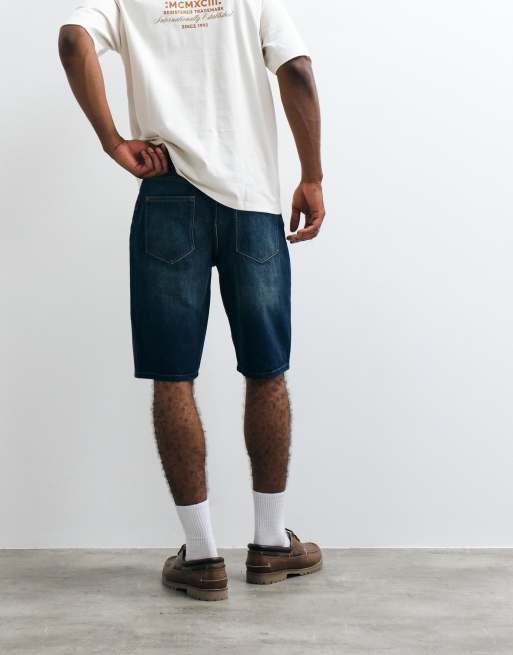 HUGO Blue Skate straight fit denim shorts in dark blue, 2 of 5