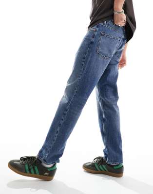 Hugo Blue Slim Straight Jeans In Blue