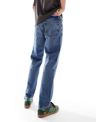 Hugo Blue Slim Straight Jeans In Blue