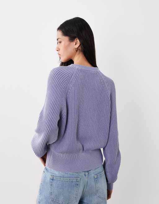 HUGO Blue slipery sweatshirt in purple, 4 of 4