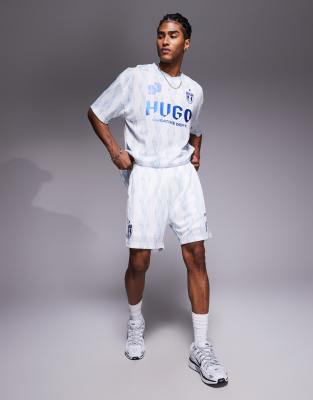 Hugo Blue Soccer Shorts In Blue
