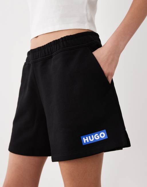 HUGO Blue - Sorte joggingshorts i jersey med bokslogo, 4 af 5
