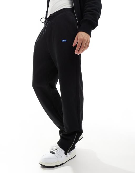 HUGO BLUE straight trackies in black | ASOS