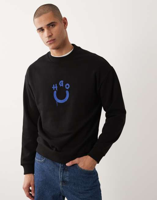 HUGO Blue – Svart sweatshirt med logga, 4 av 5
