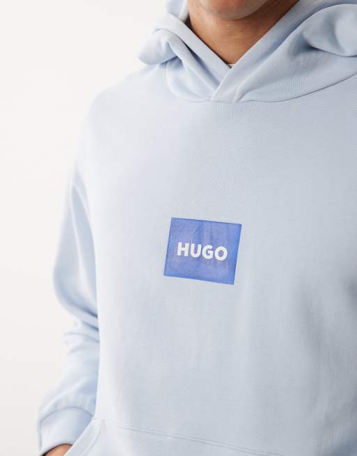 HUGO Blue - Sweat à capuche avec logo sur la poitrine - Bleu marine, 3 de 5