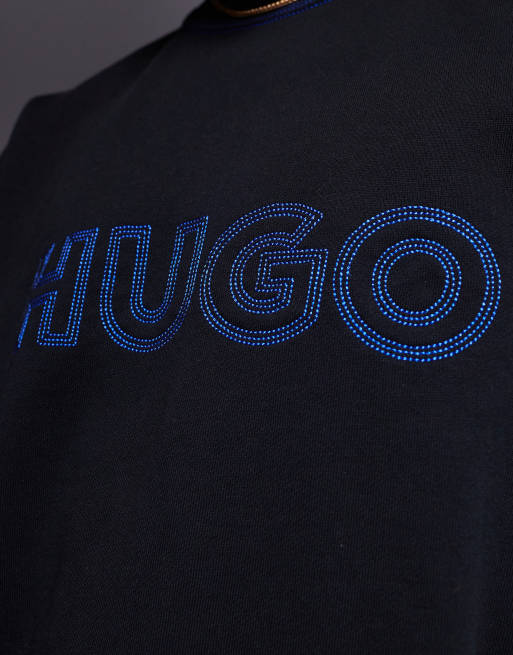 HUGO Blue - Sweatshirt met lange mouwen en logo in zwart, 3 van 4