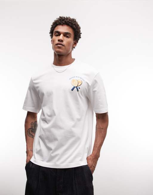 HUGO Blue – T-Shirt aus Jersey in Weiß mit Rückenprint, 3 von 5