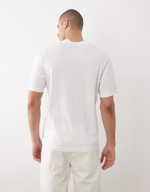 Hugo Blue - T-shirt bianca con stampa grafica sul petto, 5 di 5