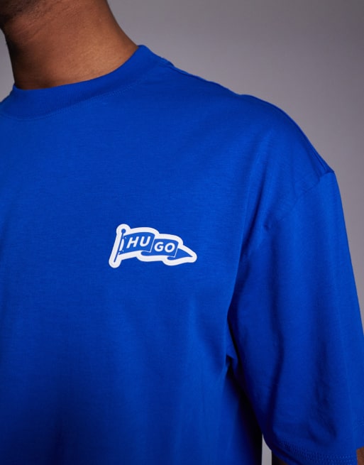 HUGO Blue – T-Shirt in Blau mit Print, 5 von 5