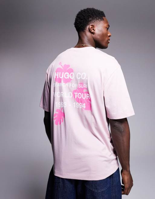 Hugo Blue t-shirt in pink with chest print