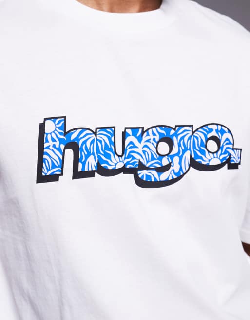 HUGO Blue – T-Shirt in Weiß mit Logo auf der Brust, 5 von 5