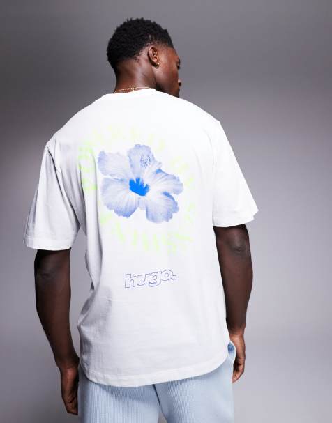 HUGO Blue – T-Shirt in Weiß mit Logoprint - view 1